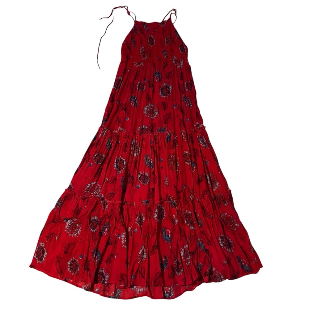 Free People Red Floral Maxi Dress